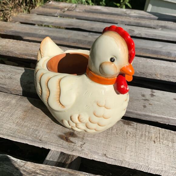 Vintage B&D Japan chicken cookie jar & planter - Picture 2 of 15